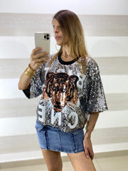 Maglia Nayade con Paillettes Tigre