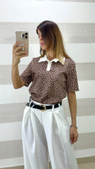 Maglia Rozanne Maculata con Colletto Bianco