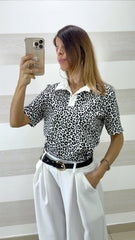 Maglia Rozanne Maculata con Colletto Bianco