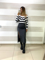 Maglia Sarah Scollo a V Rigata