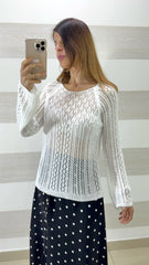 Maglia Sariah Traforata in Filo Manica Svasata