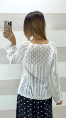 Maglia Sariah Traforata in Filo Manica Svasata