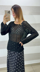 Maglia Sariah Traforata in Filo Manica Svasata