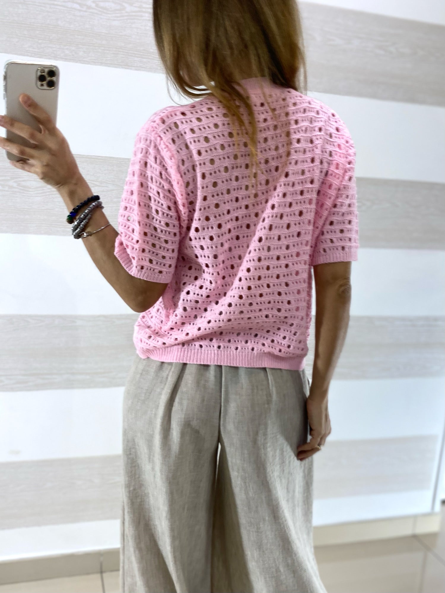 Maglia Traforata Jolanda con Ricamo Fiori