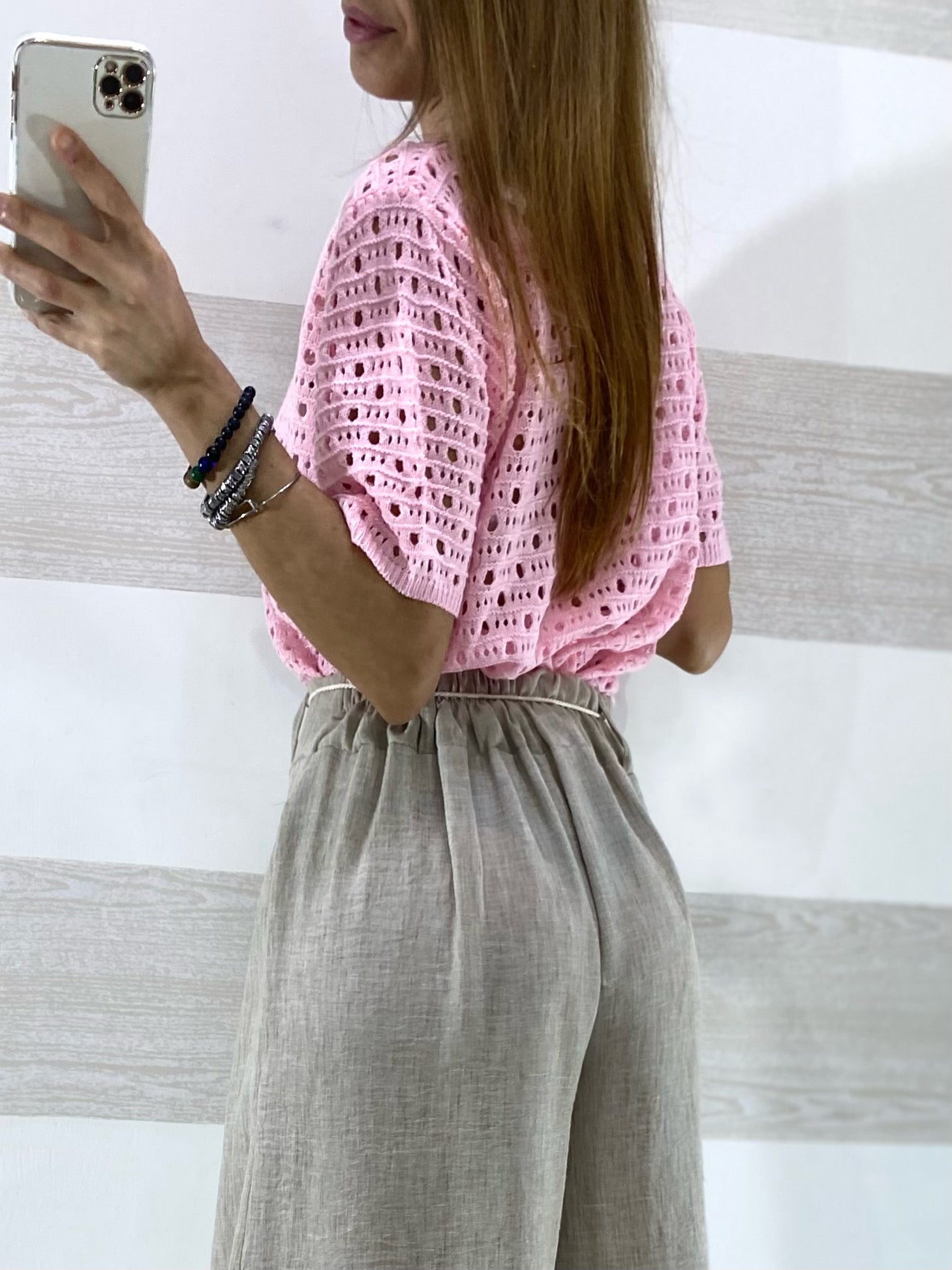 Maglia Traforata Jolanda con Ricamo Fiori