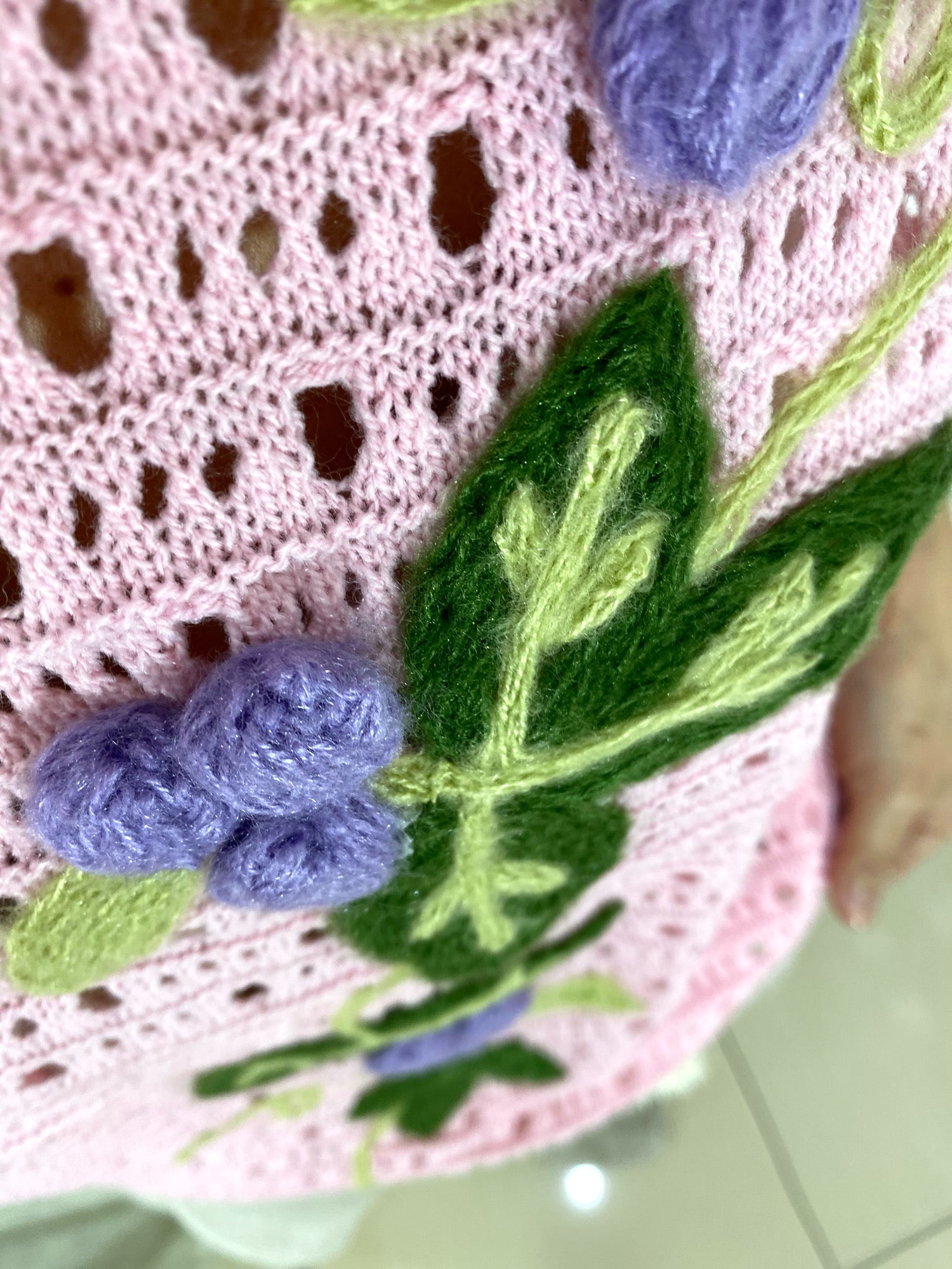 Maglia Traforata Jolanda con Ricamo Fiori
