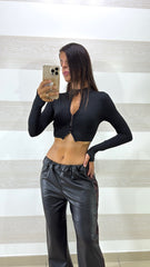 Maglia o Cardigan Diane in Lycra con Manica a Guanto