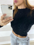 Maglioncino Crop Shanyka in Maglina Nero