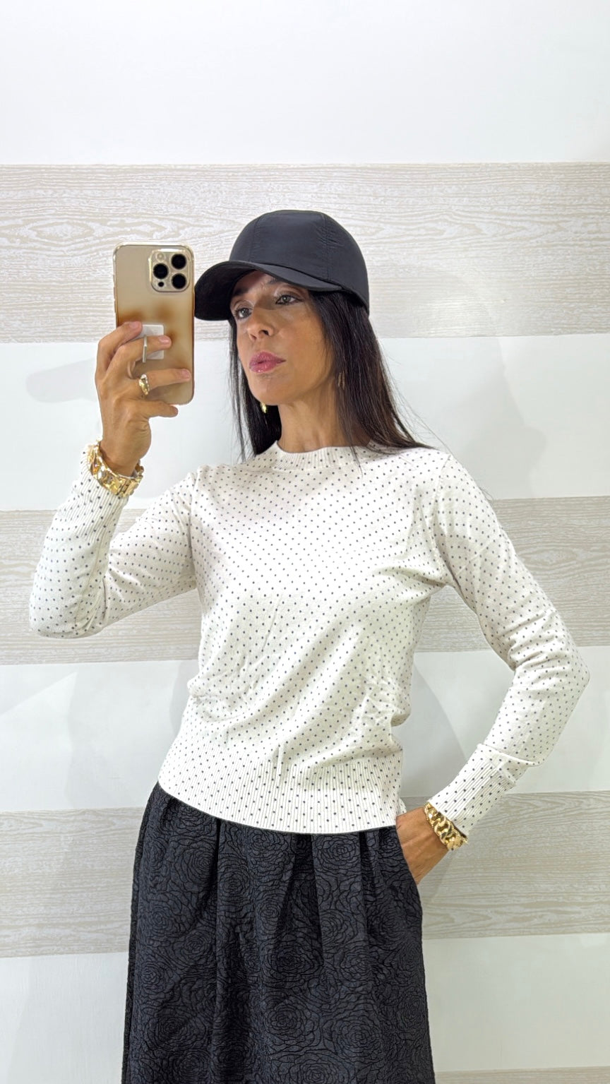 Maglione Leggero Hattie con Micro Pois