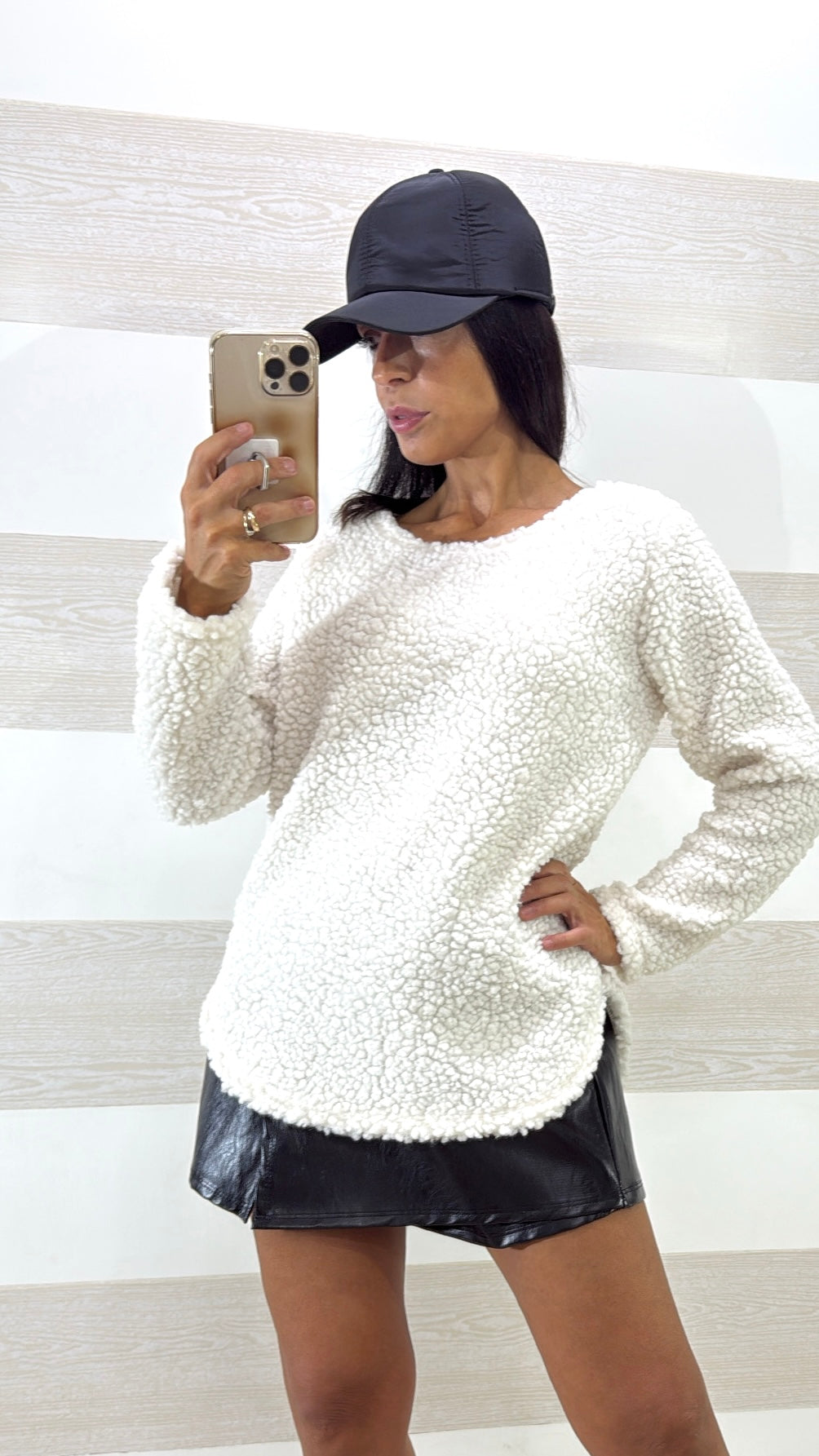 Maglione Teddy Grace con Orlo Ondulato