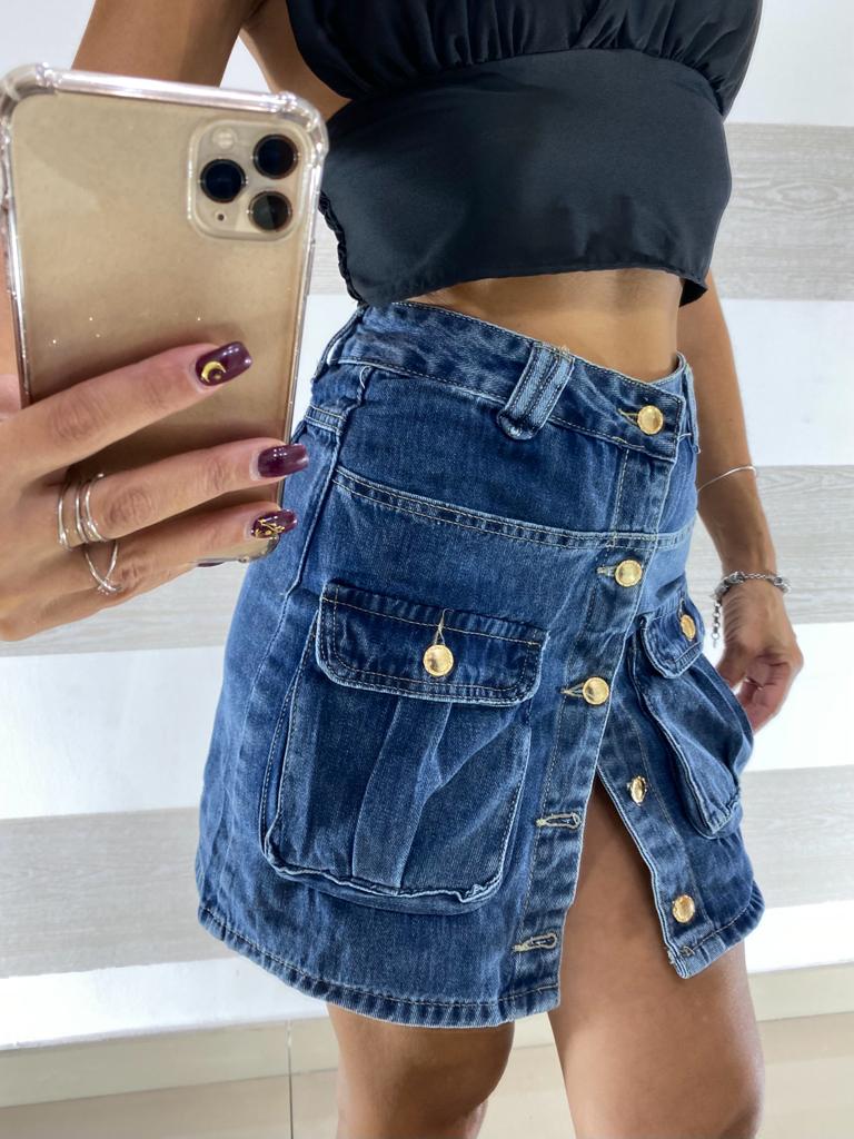 MiniGonna Brenda Cargo jeans con Shorts Incorporati