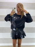 Mini Gonna Juliana Eco Pelle Balze con Shorts Sotto