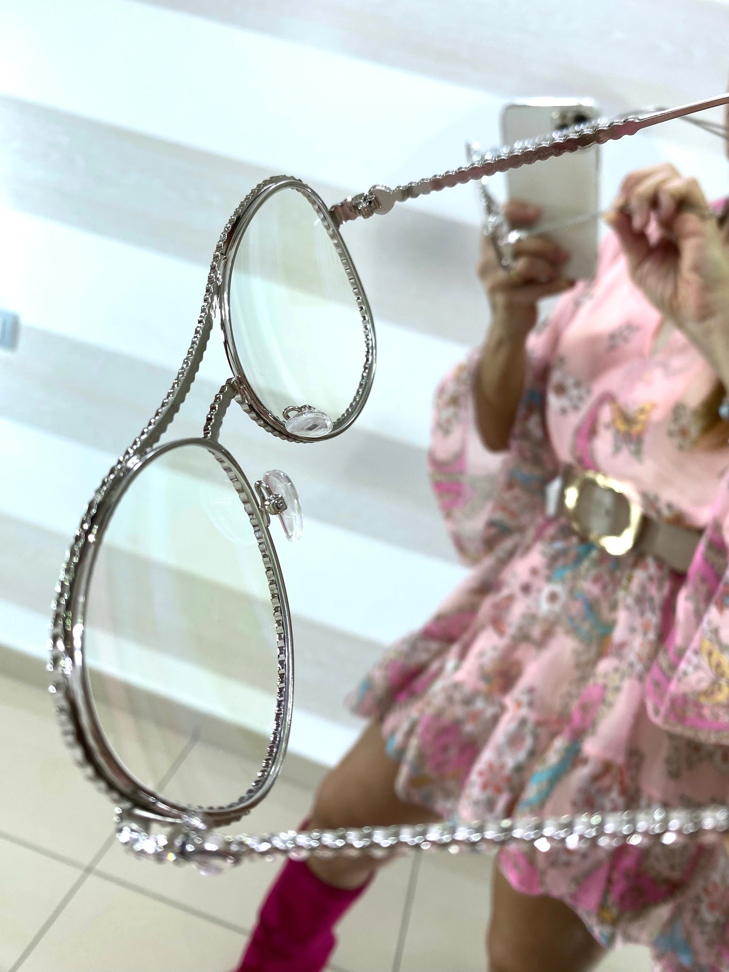 Occhiali Jelena Montatura con Strass e Lente Neutra