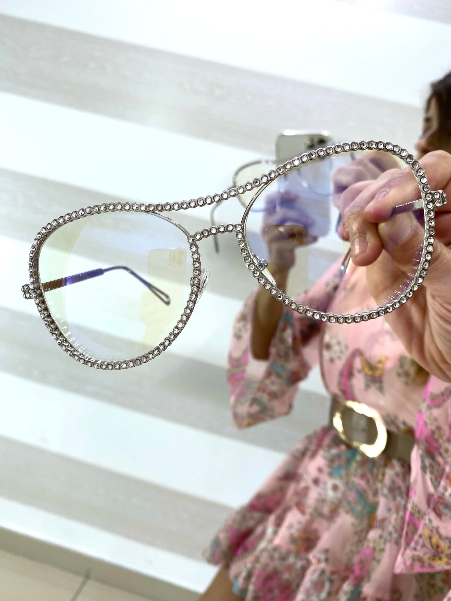 Occhiali Jelena Montatura con Strass e Lente Neutra