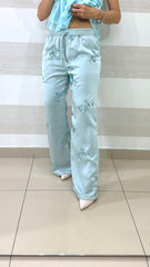 PantaPalazzo Chantal Satin con Paillettes