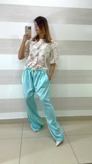 PantaPalazzo Lucia Satin con Tasche
