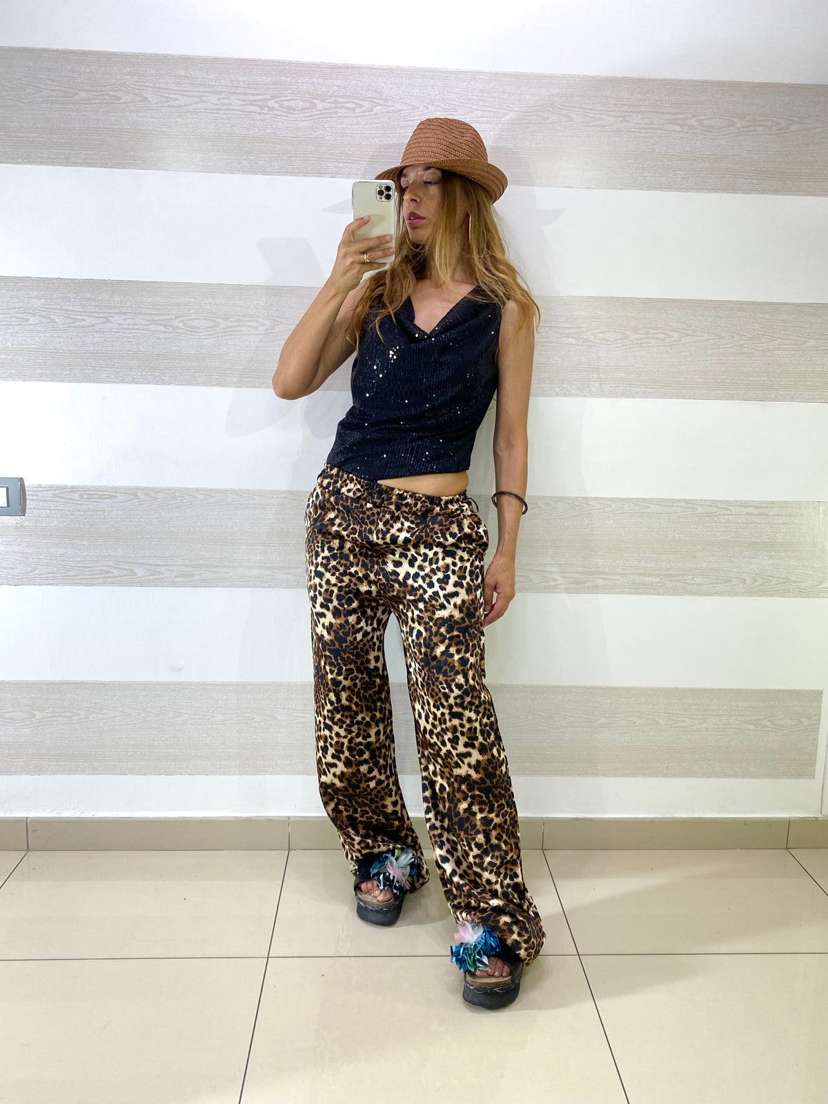 PantaPalazzo Romina Satin Maculato