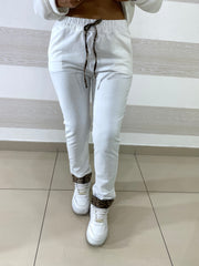 PantaTuta Alisha1 Bianco con Risvoltino Maculato