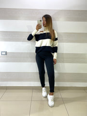 Pantaleggins Melanie con Banda Laterale Vellutino e Lurex