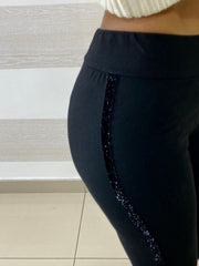 Pantaleggins Melanie con Banda Laterale Vellutino e Lurex