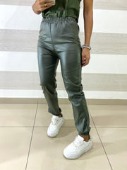 Pantaloni Amity Eco Pelle con Elastico alle Caviglie