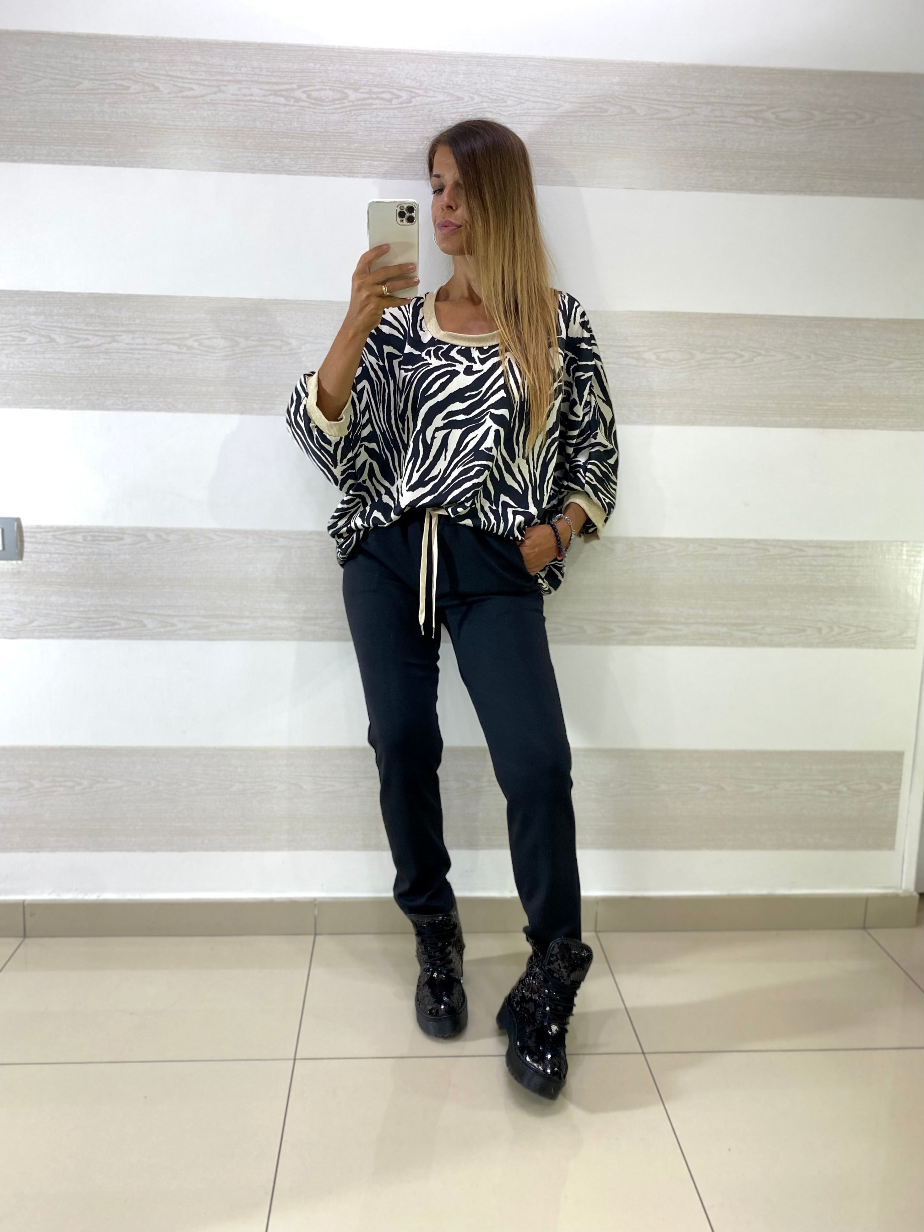 Pantaloni Cathi Modello Comfy Vita Arricciata