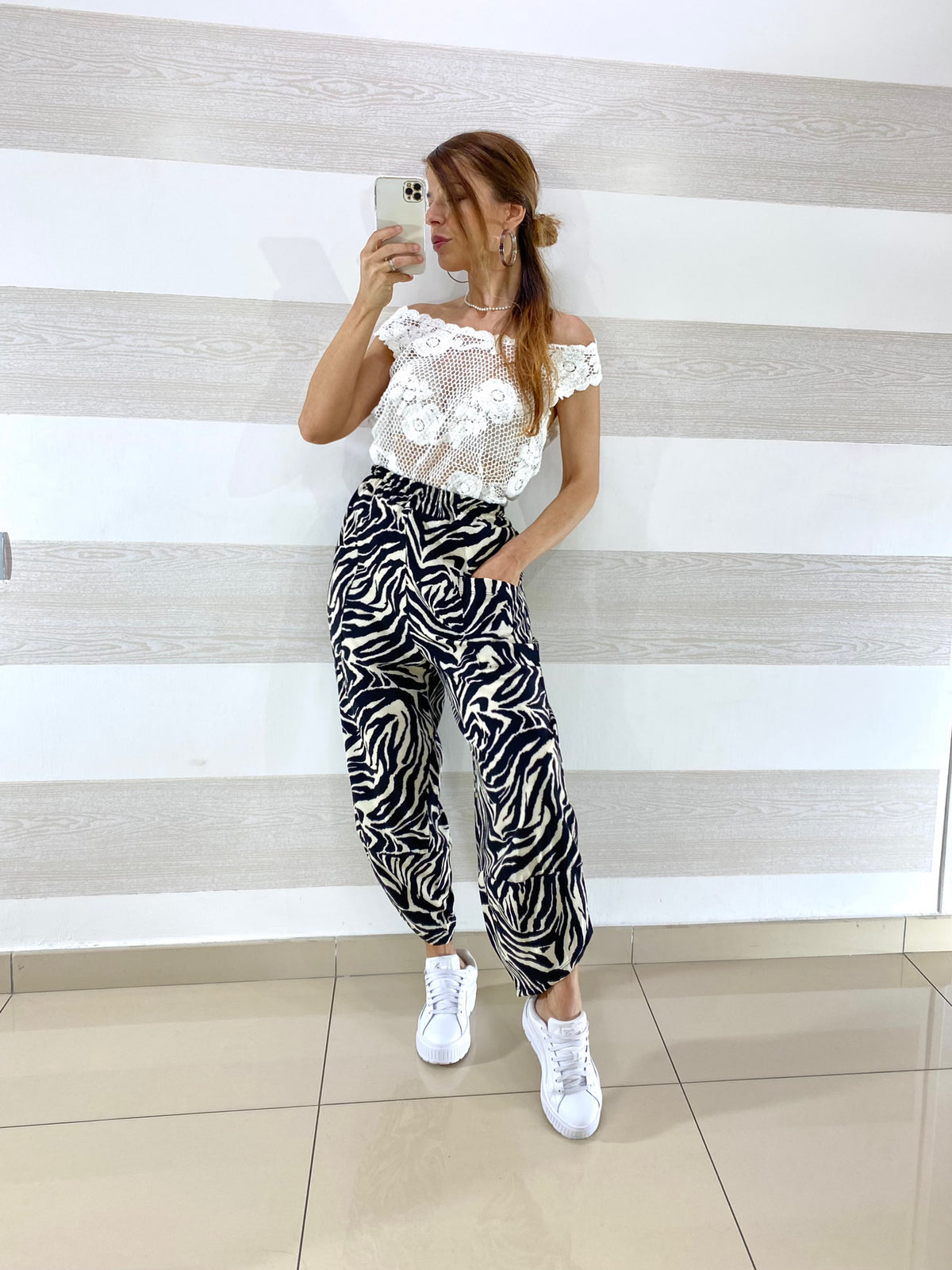 Pantaloni Diletta1 Balloon Harem Zebrato