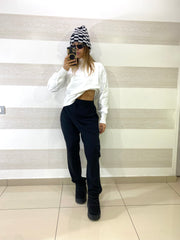 Pantaloni Hebe con Patta Trasversale