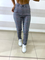 Pantaloni Hulda Gamba Dritta a Quadretti