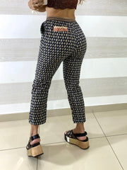 Pantaloni Rosita in Cotone Fantasia Foglie