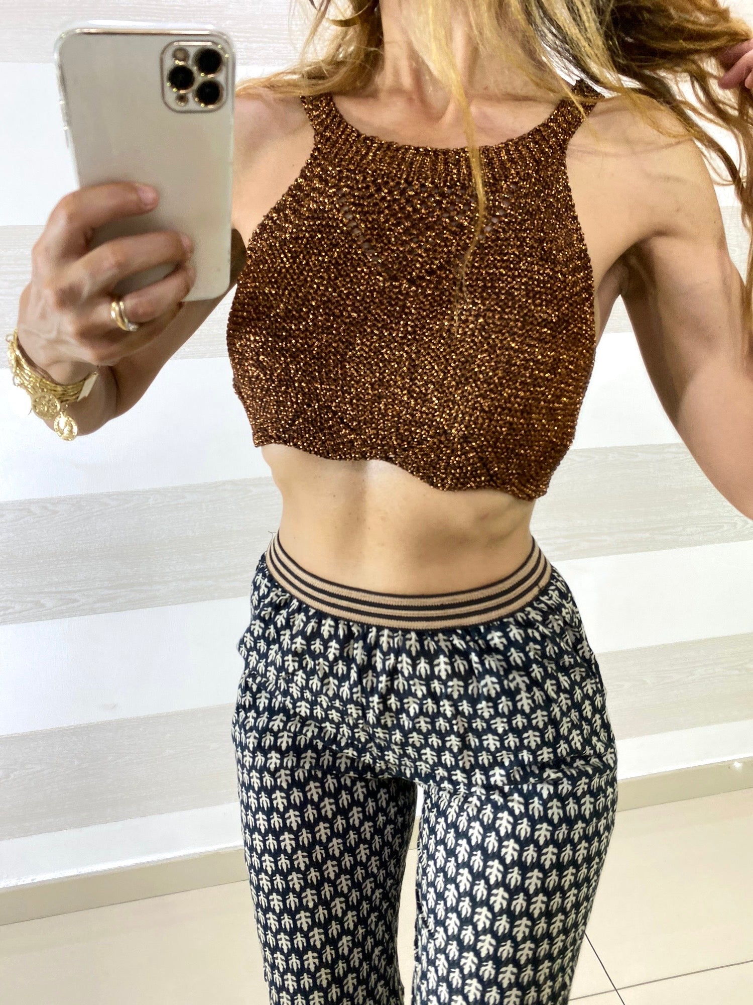 Pantaloni Rosita in Cotone Fantasia Foglie