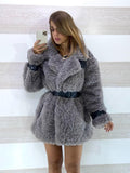 Pelliccia Pam Eco Fur Morbida con Fusciacca Eco Pelle