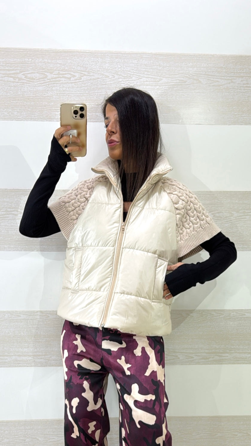 Piumino Janina Mezze Maniche Nylon e Maglina