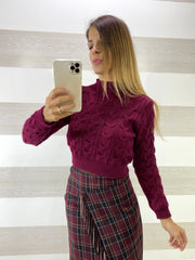 Pull Allison Tipo Lana Maglioncino Crop