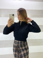 Pull Allison Tipo Lana Maglioncino Crop