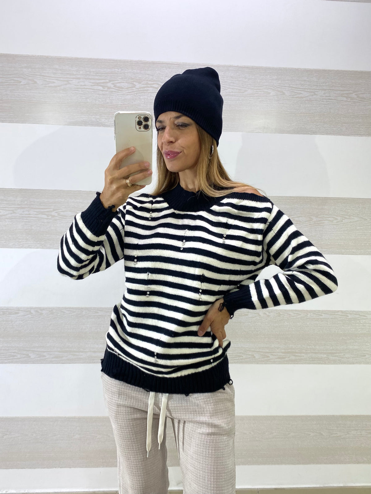Pull Antonia Rigato con Oblo e Strass