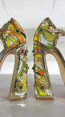 Sandali Leia Floreali con Cristalli e Perle