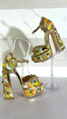 Sandali Leia Floreali con Cristalli e Perle