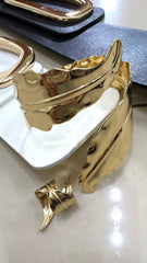 Set Ally Bracciale e Anello Foglia Stilizzata Oro