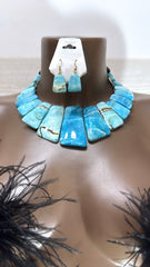 Set Coordinato Collana Stile Collier e Orecchini Pendenti Effetto Marmo