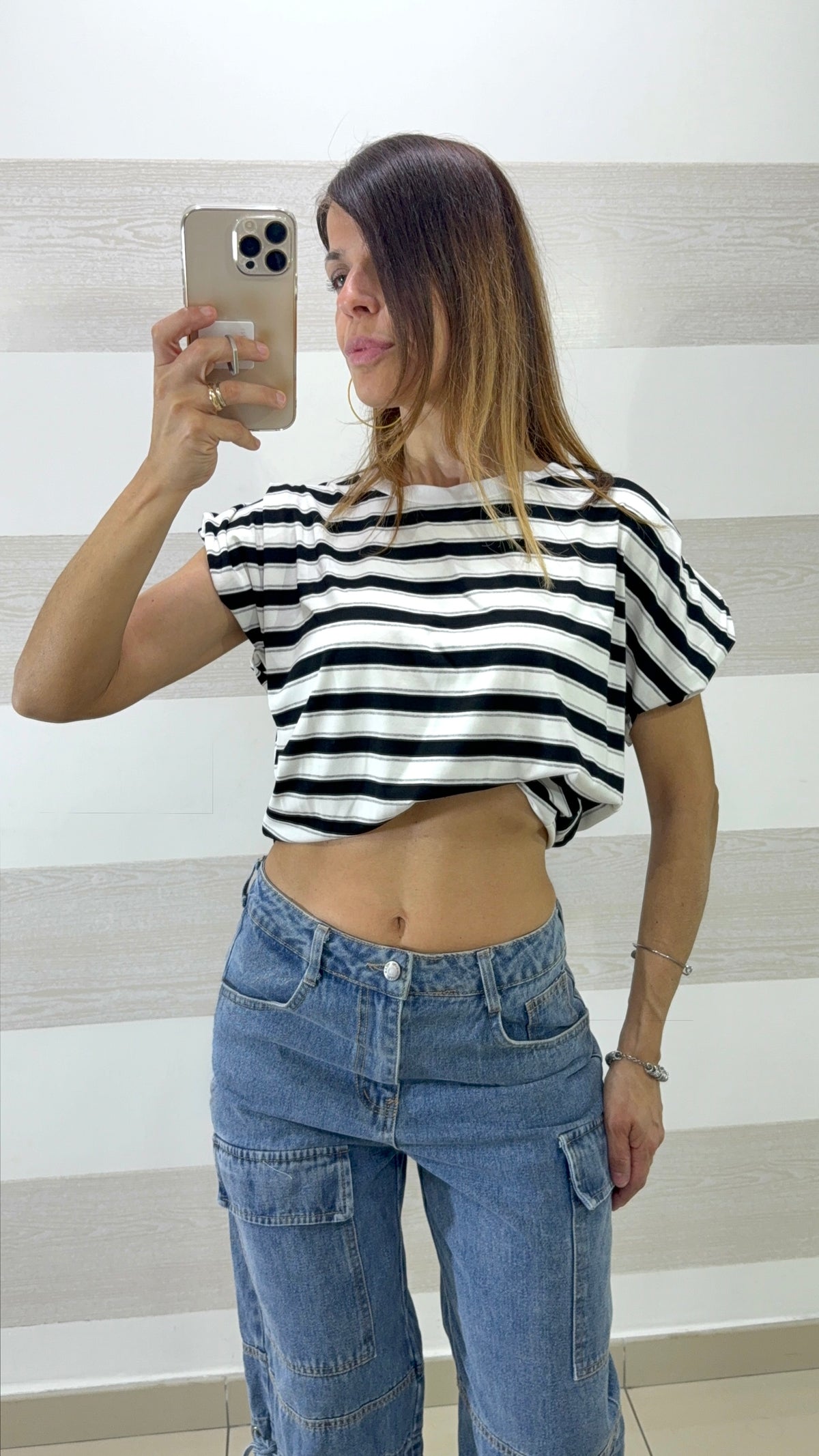 Shirt Zola a Righe  con Manica ad Aletta