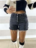 Short Tillie Pantaloncini Jeans Sfrangiati Neri