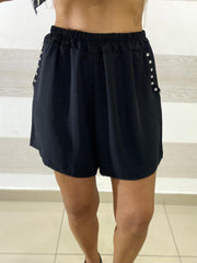Shorts Tonia Svasato con Strass