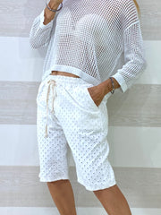 Shorts Vanessa Jeans Traforato con Micro Strappi