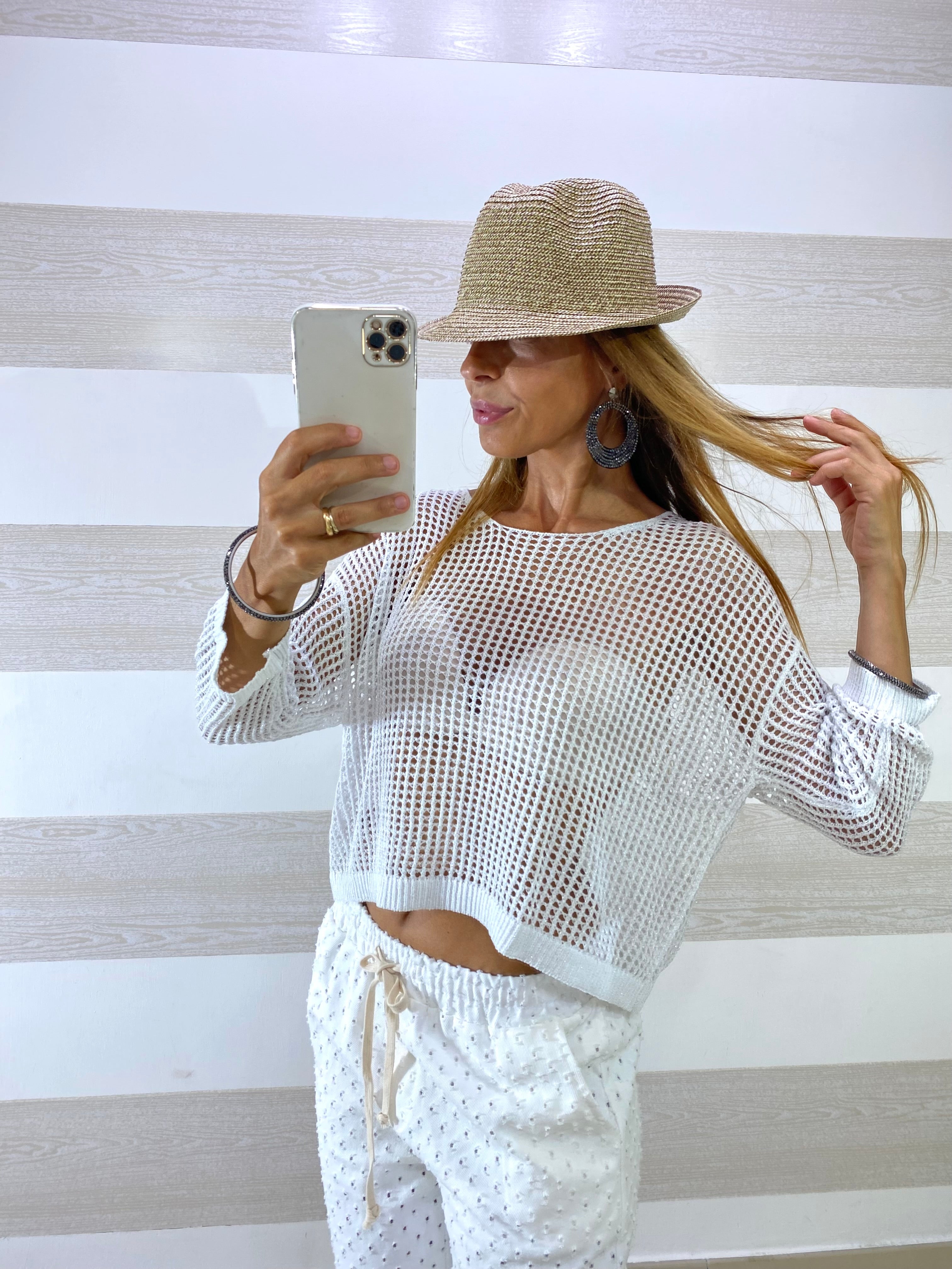 Shorts Vanessa Jeans Traforato con Micro Strappi
