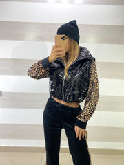 Smanicato Clematis in Eco Pelle Lucida Elastico in Vita