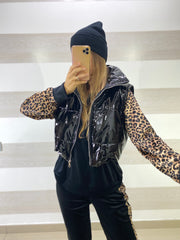 Smanicato Clematis in Eco Pelle Lucida Elastico in Vita