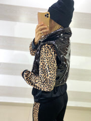 Smanicato Clematis in Eco Pelle Lucida Elastico in Vita