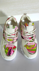 Sneakers Letha Eco Pelle e Tessuto Fantasia Astratta