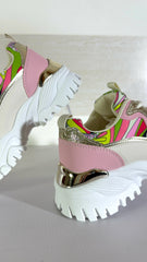 Sneakers Letha Eco Pelle e Tessuto Fantasia Astratta
